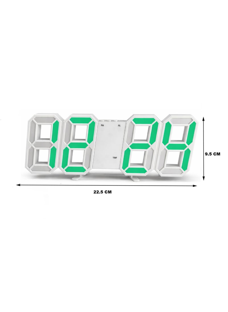 3D LED Digital Wall Clock – Time, Date & Temperature Display with Alarm, Auto Brightness & 12/24H Format - Image 4
